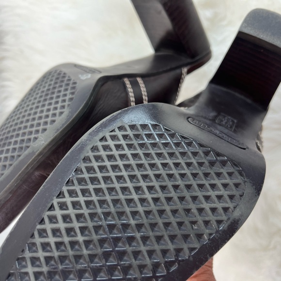 Womens Leather Brown Block Heels What's What by Aerosoles mules Clogs Size 7.5M - Picture 13 of 14